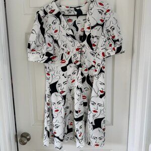 Topshop Mini Dress Women's Face Design Size 8